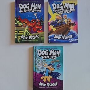 Dog Man Book Lot Set of 3 Graphic Novels Scholastic